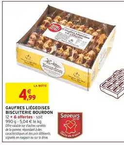 Intermarché BISCUITERIE BOURDON Gaufres Liégeoises offre