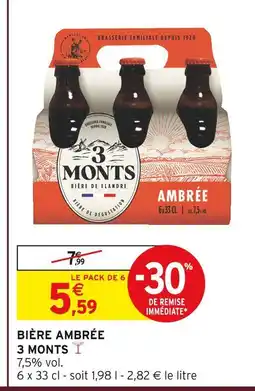 Intermarché 3 Monts Bière ambrée offre