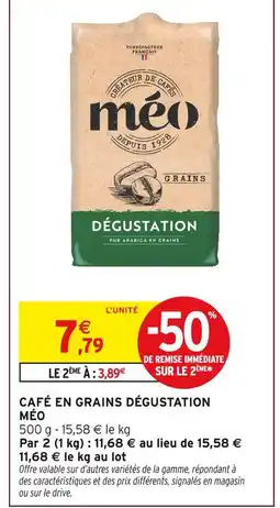 Intermarché MÉO Café en grains Dégustation offre