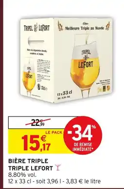 Intermarché Tripel Lefort Bière triple offre