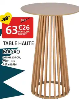 Gifi MACAO Table haute offre