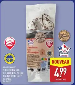 ALDI PAYS GOURMAND Saucisson sec ou saucisse sèche d'auvergne igp offre