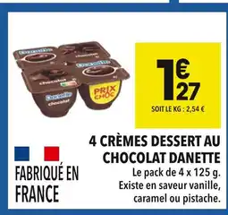 Supeco DANETTE 4 Crèmes Dessert au Chocolat offre