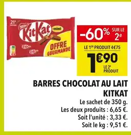 Supeco KITKAT Barres chocolat au lait offre