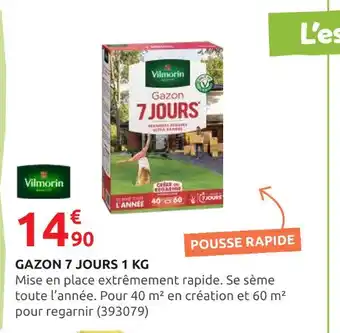 Rural Master Vilmorin Gazon 7 jours 1 kg offre