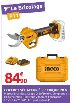 Rural Master INGCO Coffret Sécateur Électrique 20 V offre