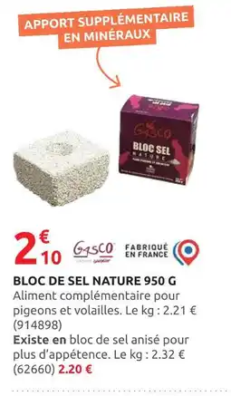 Rural Master GASCO Bloc de sel nature 950 g offre