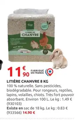 Rural Master BIOFINE LITIERE Litière chanvre 8 kg offre