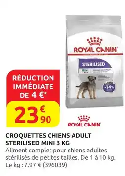 Rural Master ROYAL CANIN Croquettes chiens adult sterilised mini 3 kg offre