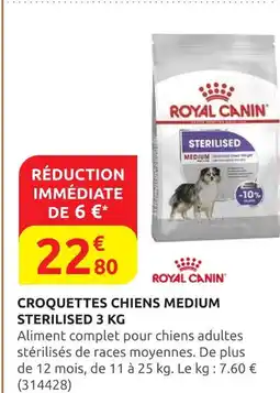 Rural Master ROYAL CANIN Croquettes chiens medium sterilised 3 kg offre