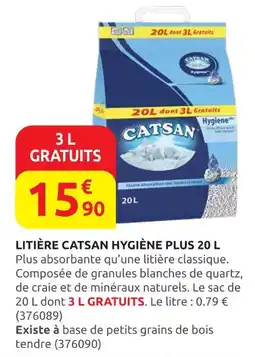 Rural Master CATSAN Litière hygiène plus 20 l offre