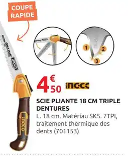 Rural Master INGCO Scie pliante 18 cm triple dentures offre