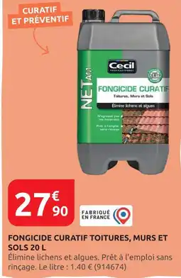 Rural Master Cecil Professionnel Fongicide curatif toitures, murs et sols 20 L offre
