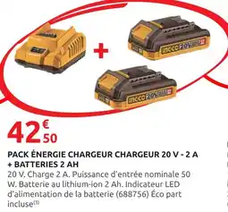 Rural Master Pack énergie chargeur 20 V - 2 A + batteries 2 Ah offre