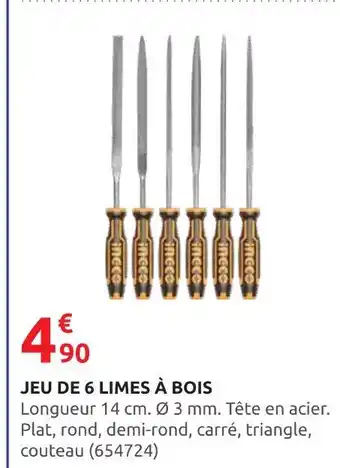 Rural Master Jeu de 6 limes à bois offre