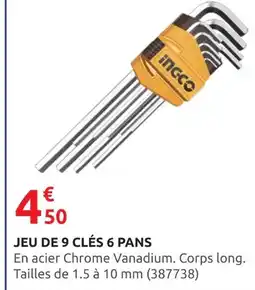 Rural Master Jeu de 9 clés 6 pans offre