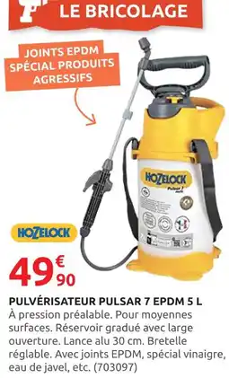 Rural Master HOZELOCK Pulvérisateur pulsar 7 epdm 5 l offre