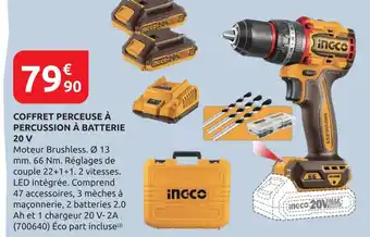 Rural Master INGCO Coffret perceuse à percussion à batterie 20 v offre