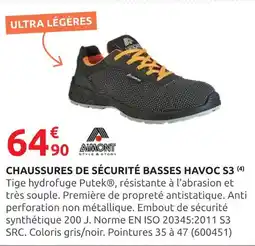 Rural Master AIMONT STYLE & STORY CHAUSSURES DE SÉCURITÉ BASSES HAVOC S3 offre