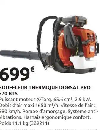 Rural Master Souffleur Thermique Dorsal Pro 570 BTS offre