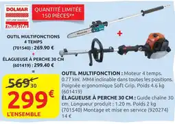 Rural Master Dolmar Makita Outil multifonctions 4 temps + Ébrancheuse à perche 30 cm offre