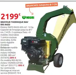 Rural Master NEGRI BROYEUR THERMIQUE B&V R95-R420 offre