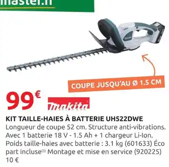 Rural Master MAKITA KIT TAILLE-HAIES À BATTERIE UH522DWE offre