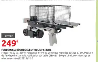 Rural Master TEMVER Fendeuse à bûches électrique FT437HE offre