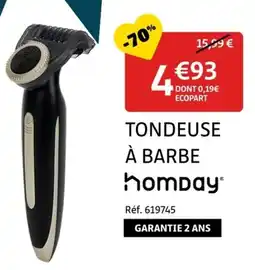 Gifi Tondeuse à barbe homday offre