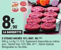 E.Leclerc Express 8 steaks hachés 15% mat. gr. offre