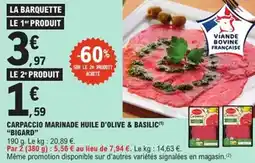 E.Leclerc Express Carpaccio marinade huile d'olive & basilic bigard offre