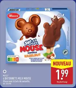 ALDI MUCCI 4 batonnets milk mouse offre