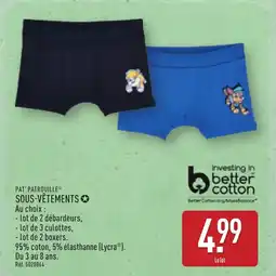 ALDI PAT' PATROUILLE Sous-vêtements offre