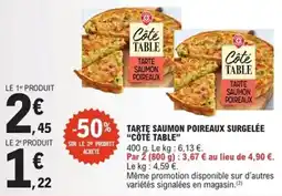 E.Leclerc Express Tarte saumon poireaux surgelée côte table offre
