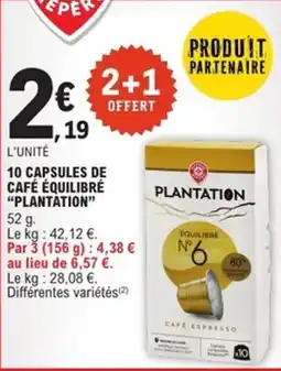 E.Leclerc Express 10 capsules de café équilibré plantation offre