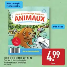 ALDI Livre de coloriage à l'eau offre