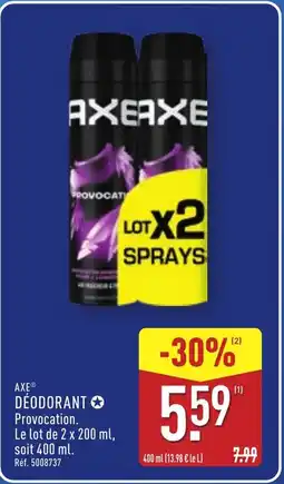 ALDI AXE Déodorant offre