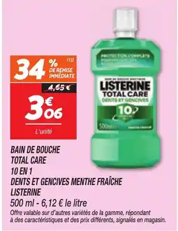 Netto LISTERINE Bain de bouche total care dents et gencives menthe fraîche offre