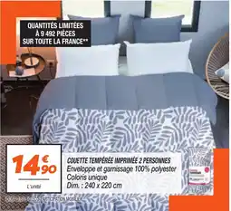 Netto Couette tempérée imprimée 2 personnes offre