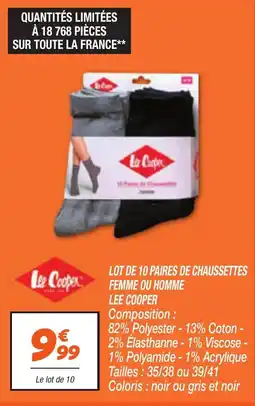 Netto LEE COOPER Lot de 10 paires de chaussettes femme ou homme offre