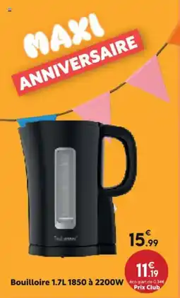 Maxi Bazar Bouilloire 1850 à 2200W offre