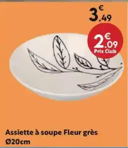 Maxi Bazar Assiette à soupe Fleur grès 020cm offre