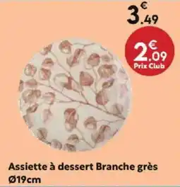Maxi Bazar Assiette à dessert Branche grès 019cm offre