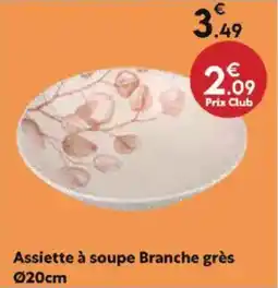 Maxi Bazar Assiette à soupe Branche grès 020cm offre
