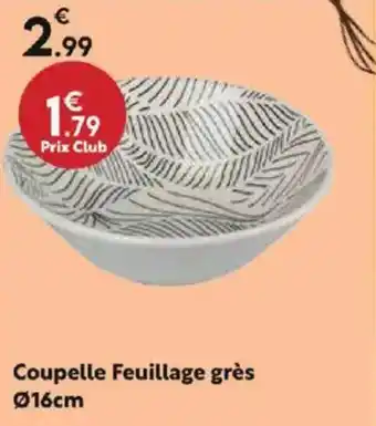Maxi Bazar Coupelle Feuillage grès 016cm offre