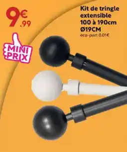 Maxi Bazar Kit de tringle extensible 100 à 190cm 019CM offre