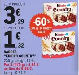 E.Leclerc Express "KINDER COUNTRY" Barres offre