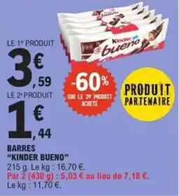 E.Leclerc Express KINDER BUENO Barres offre