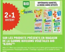 E.Leclerc Express Sur les produits présents en magasin de la gamme boissons végétales bio bjorg offre