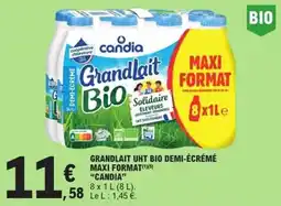 E.Leclerc Express CANDIA Grandlait uht bio demi-écrémé maxi format offre
